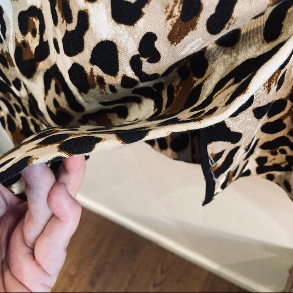 IMNYC Sz L Leopard Print Unlined Oversized Overcoat w/ Pockets &  Back Slit Coat - Picture 5 of 7